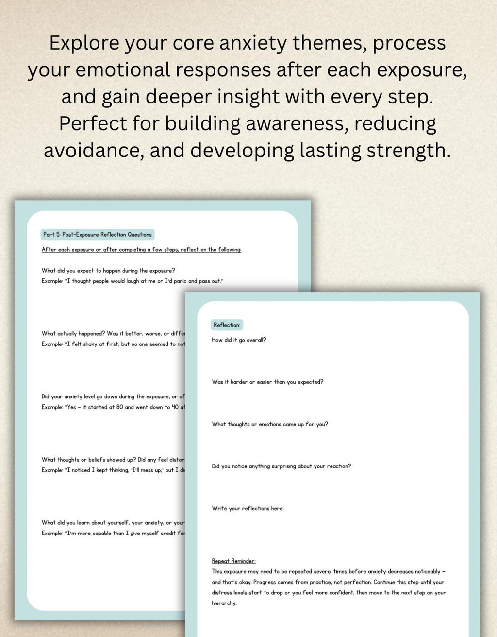 Anxiety Exposure Worksheet: Fear Ladder, CBT Therapy Tool (PDF Download, Editable, 6 Pages)