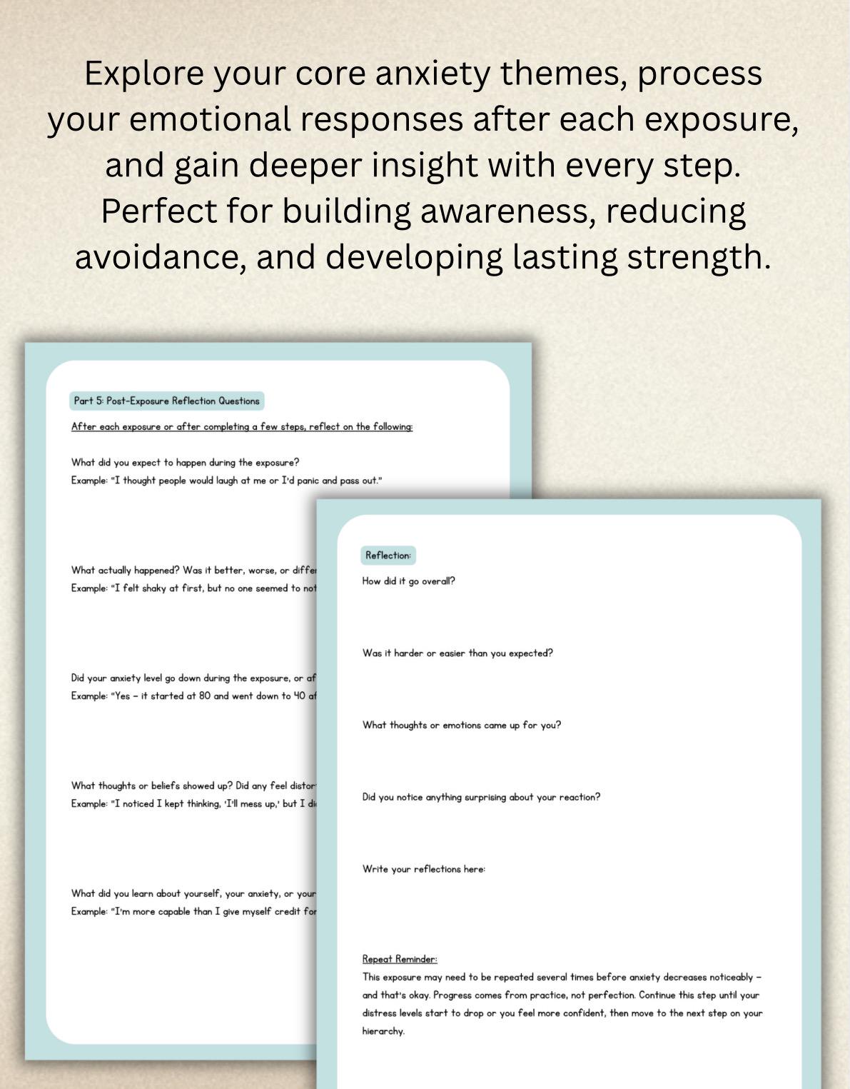 Anxiety Exposure Worksheet: Fear Ladder, CBT Therapy Tool (PDF Download, Editable, 6 Pages)