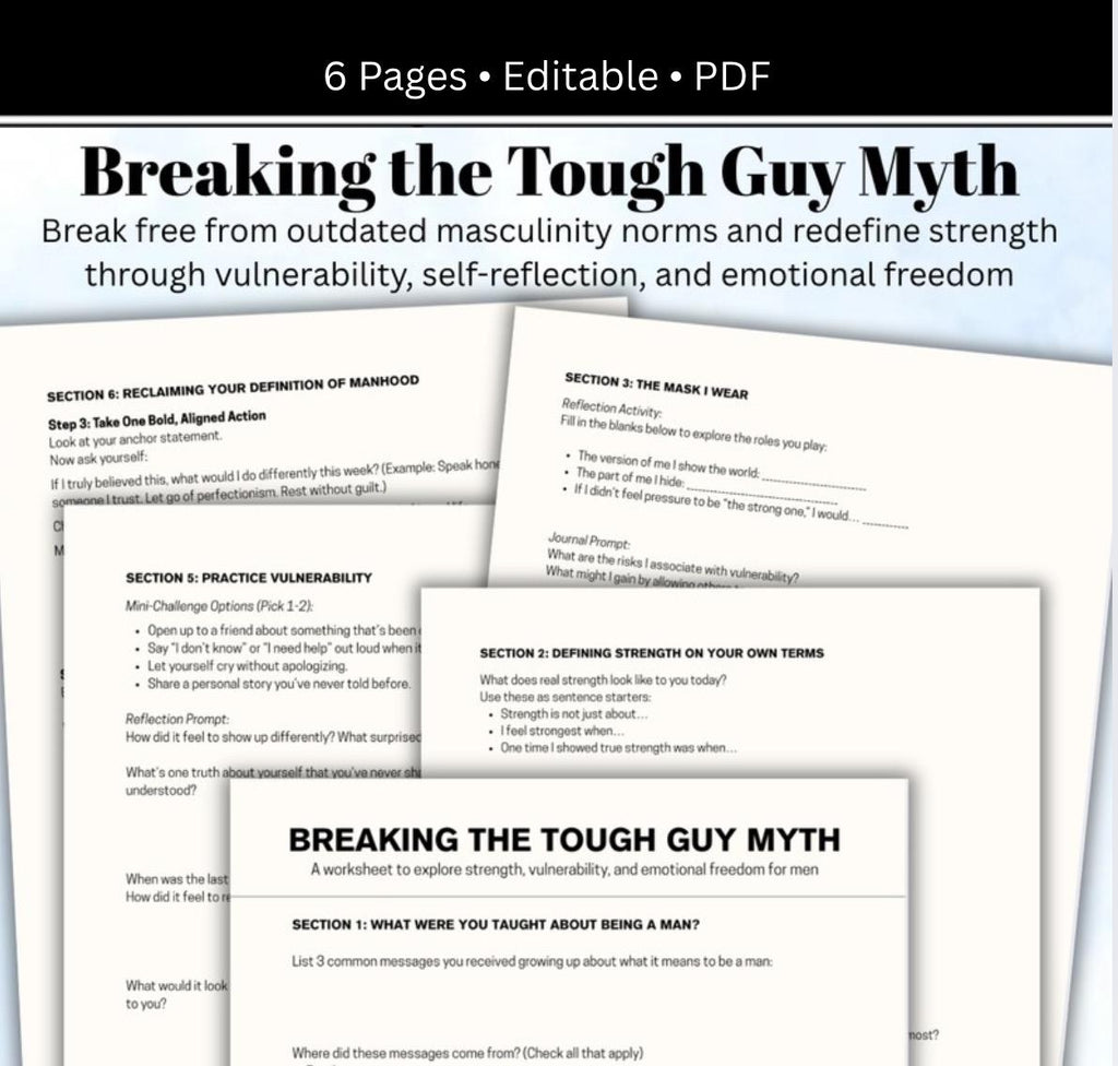 Men's Mental Health Worksheet: Emotional Wellness Workbook (Printable PDF)