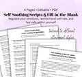 Self-Soothing Scripts & Fill-in-the-Blank Activity Workbook Self Regulation Tool Healing Attachment Wounds Coping Skills