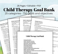 Child Therapy Goal Bank: 750+ Pediatric Mental Health Objectives (PDF Download)