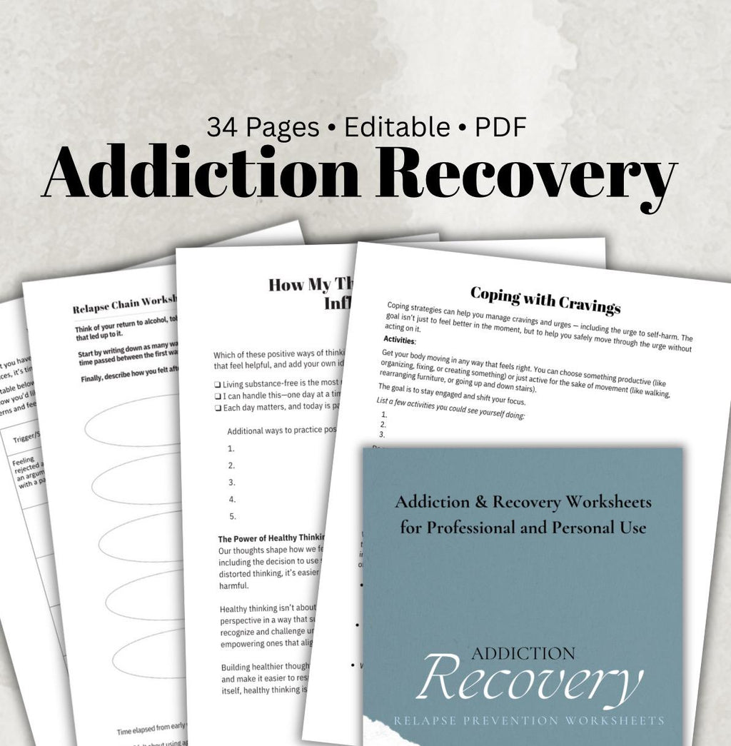 Addiction Recovery Workbook | Guided Self-Reflection & Healing Exercises | Long-Term Recovery Planner | Digital Printable