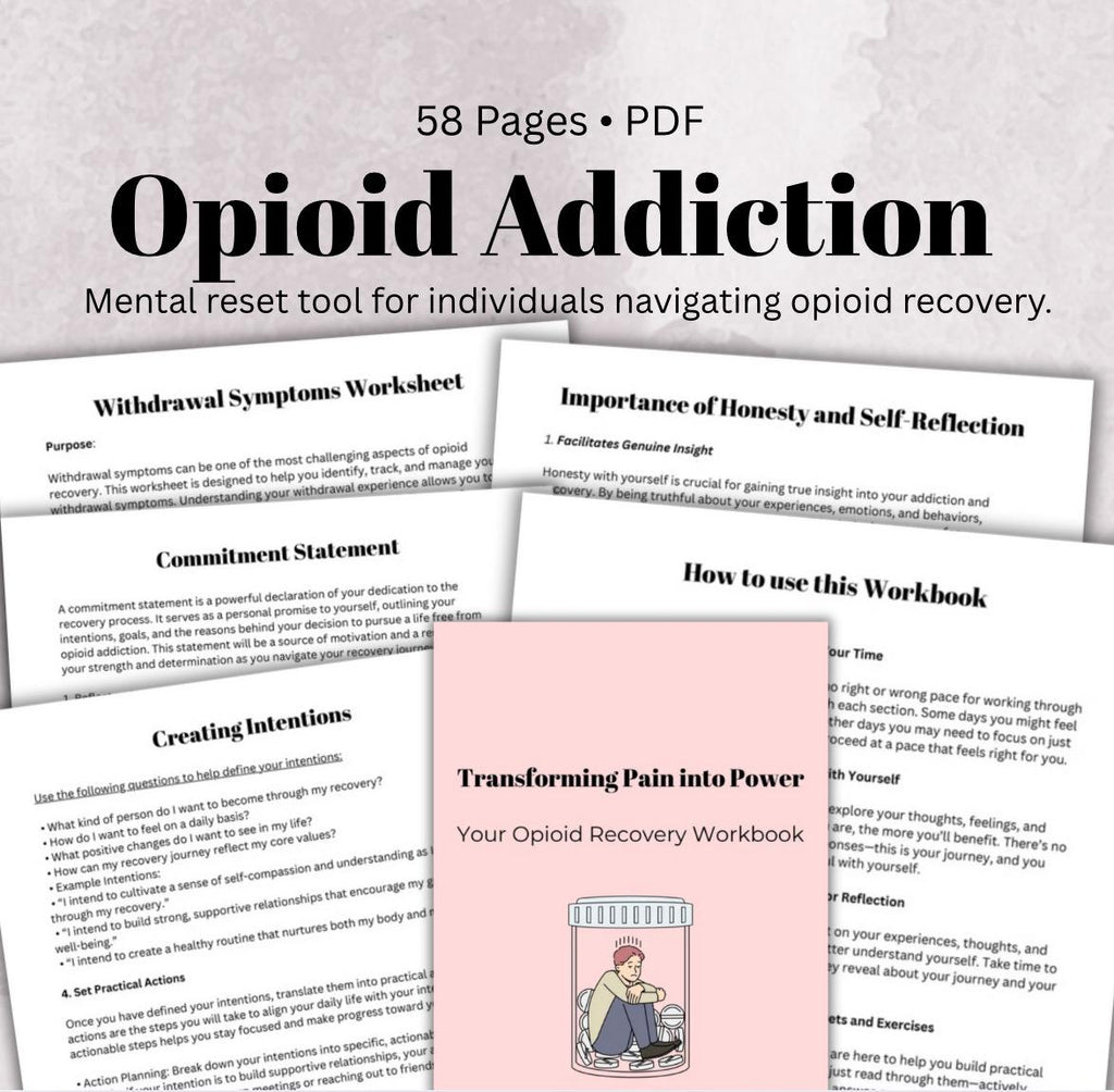 Opioid Awareness Addiction Recovery Workbook Substance Abuse Drug Addiction Sober Living Sobriety Worksheets