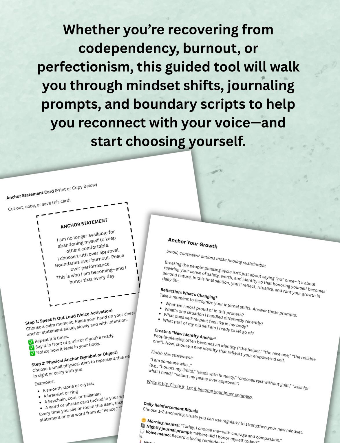 People-Pleasing Worksheet: Boundaries & Inner Healing (PDF Downloadable