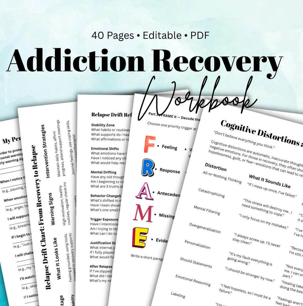 Addiction Recovery Workbook | Relapse Prevention Tools (PDF)