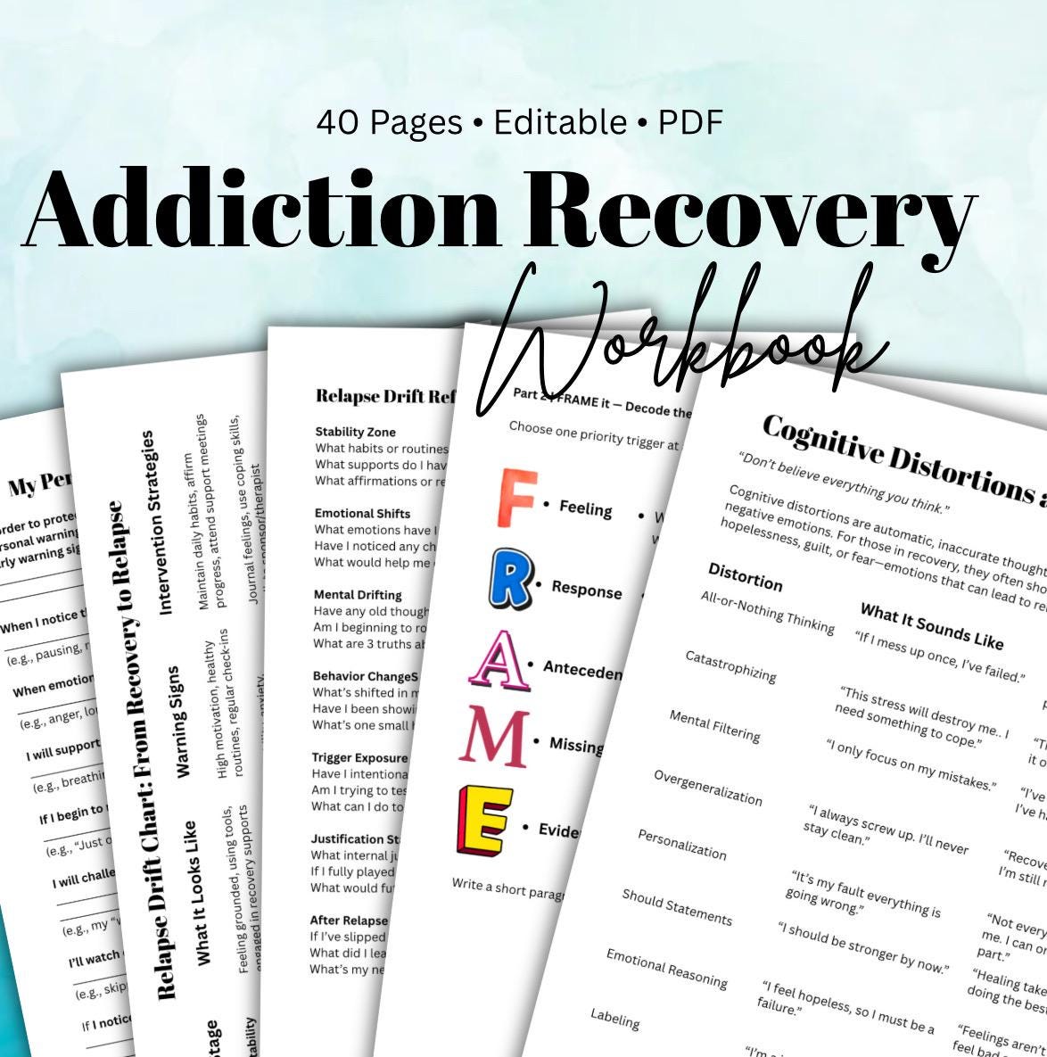 Addiction Recovery Workbook | Relapse Prevention Tools (PDF)