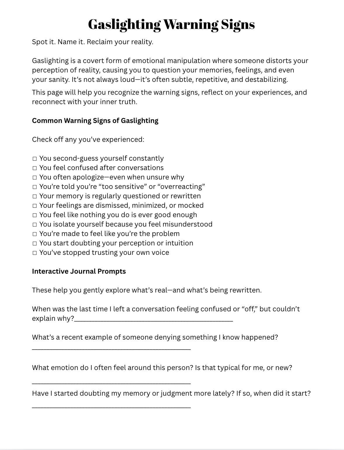 Emotional Manipulation Workbook: Toxic Relationships, Boundaries (Therapy Resources)