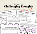 CBT Worksheets for Challenging Thoughts | Self-Care, Self-Awareness (PDF)
