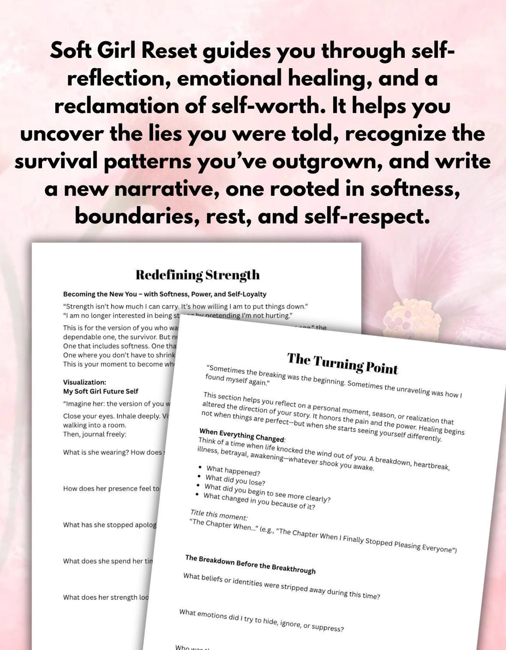 Soft Girl Reset Journal Rewrite Your Story Emotional Healing Workbook Self-Discovery & Inner Healing PDF