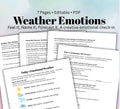 Feelings Forecast Mental Health WorksheetsEmotional Weather Check In Pages Daily Mood Tracker Therapy Printables