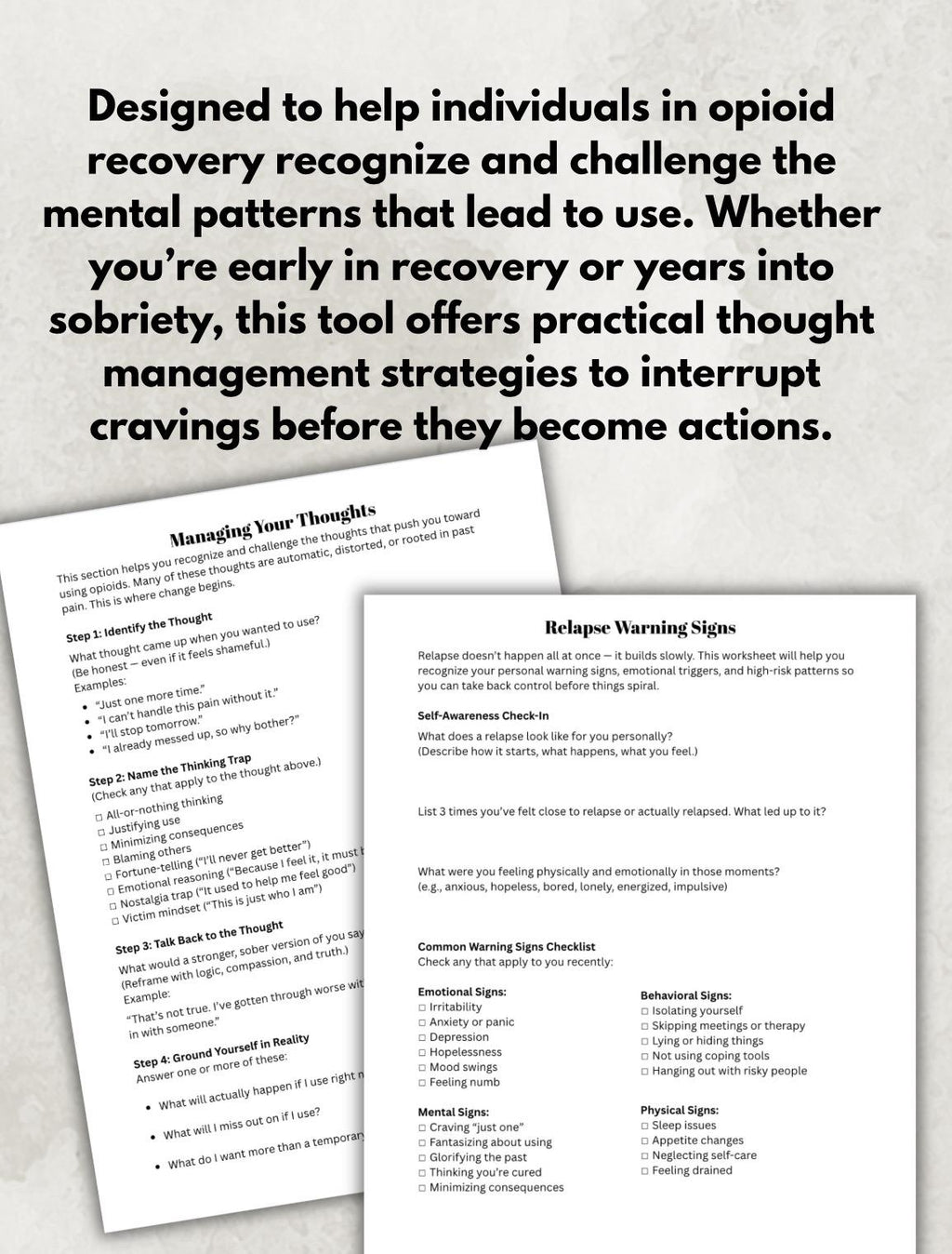 Opioid Awareness Addiction Recovery Workbook Substance Abuse Drug Addiction Sober Living Sobriety Worksheets