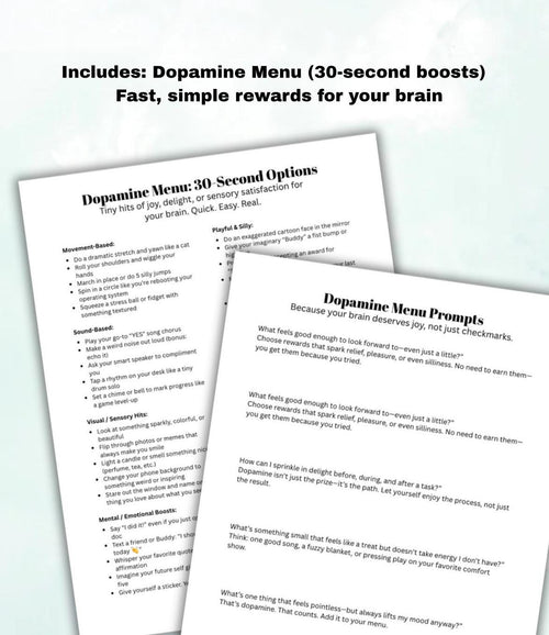 ADHD Focus Worksheet Printable Body Doubling Executive Dysfunction Behavior Habits Support Task Planner
