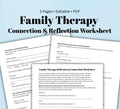 Family Therapy Reflection Worksheet Parent-Child After Session Activity  Printable Counseling Tool Therapist Homework