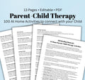 Parent-Child Therapy Activities A Resource for Families Therapist Tool At Home Family Therapeutic Ideas