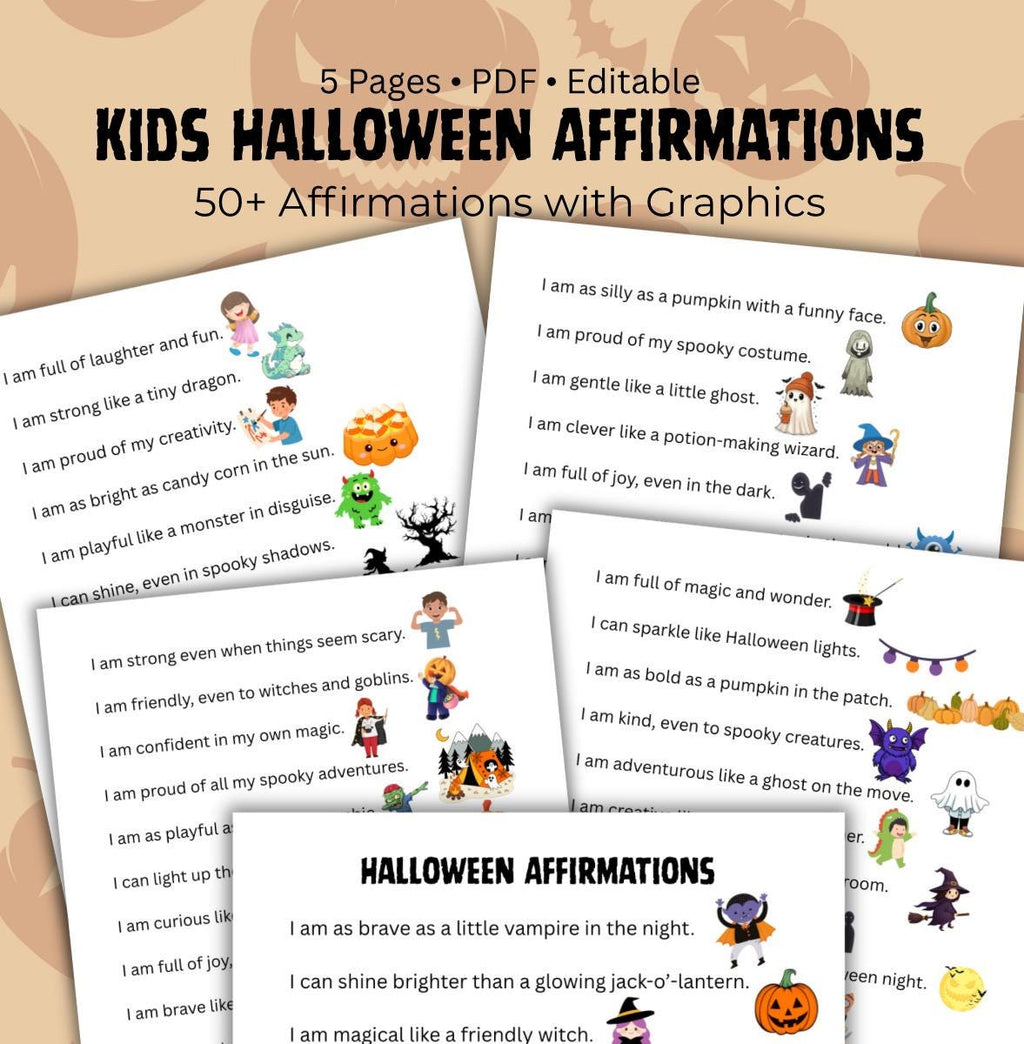 Children Halloween Affirmations for Kids: Spooky Positive Self-Talk for Confidence Self Esteem