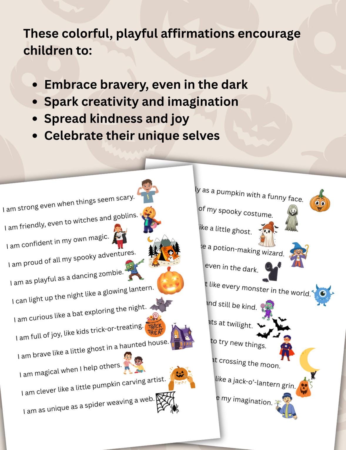 Children Halloween Affirmations for Kids: Spooky Positive Self-Talk for Confidence Self Esteem