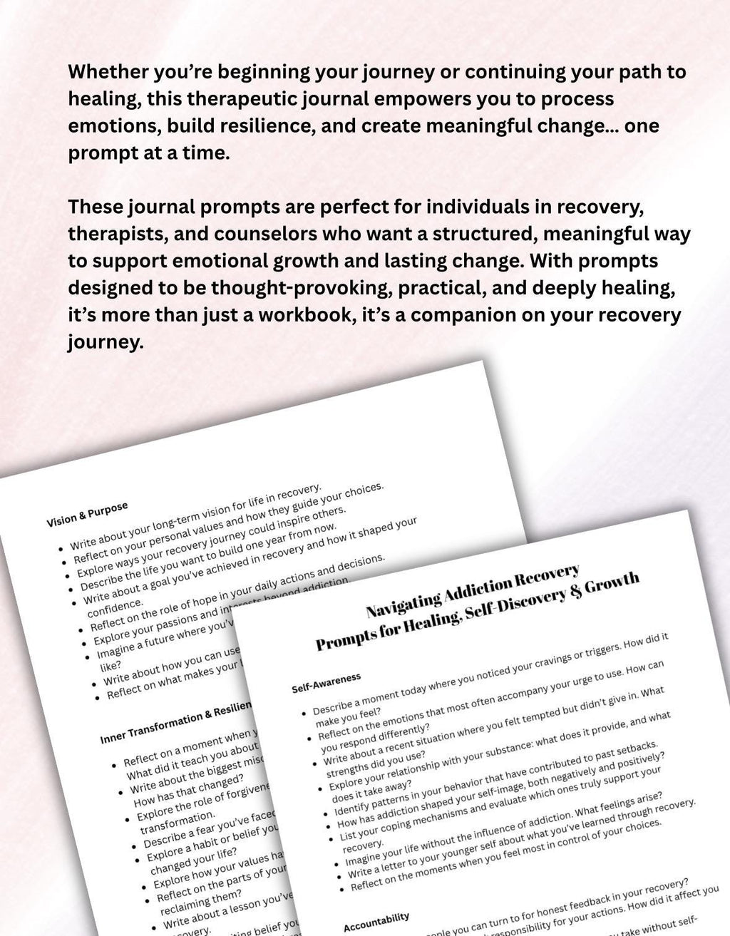 Guided Journal Prompts for Navigating Addiction Recovery Therapeutic Workbook for Healing Self-Awareness Growth