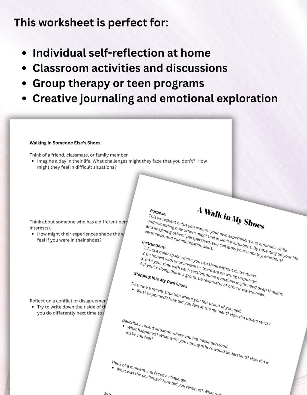 Empathy Worksheet for Teens: Self-Reflection & Emotional Growth (PDF)