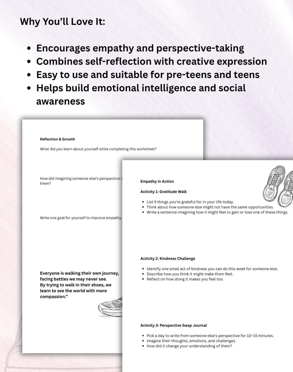 Empathy Worksheet for Teens: Self-Reflection & Emotional Growth (PDF)