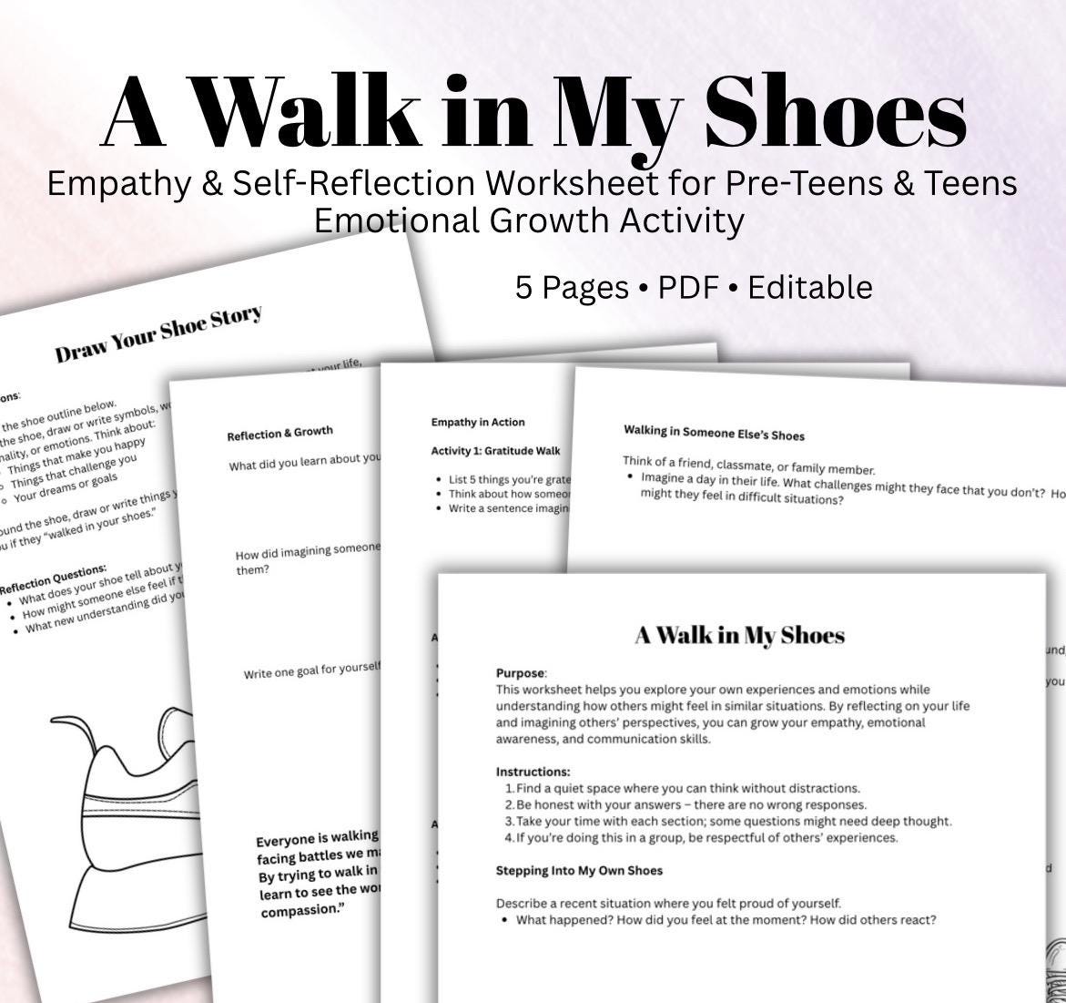 Empathy Worksheet for Teens: Self-Reflection & Emotional Growth (PDF)