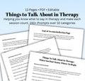 Therapy Session Preparation Things to Talk About 150+ Prompts & Reflection Questions for Self-Discovery