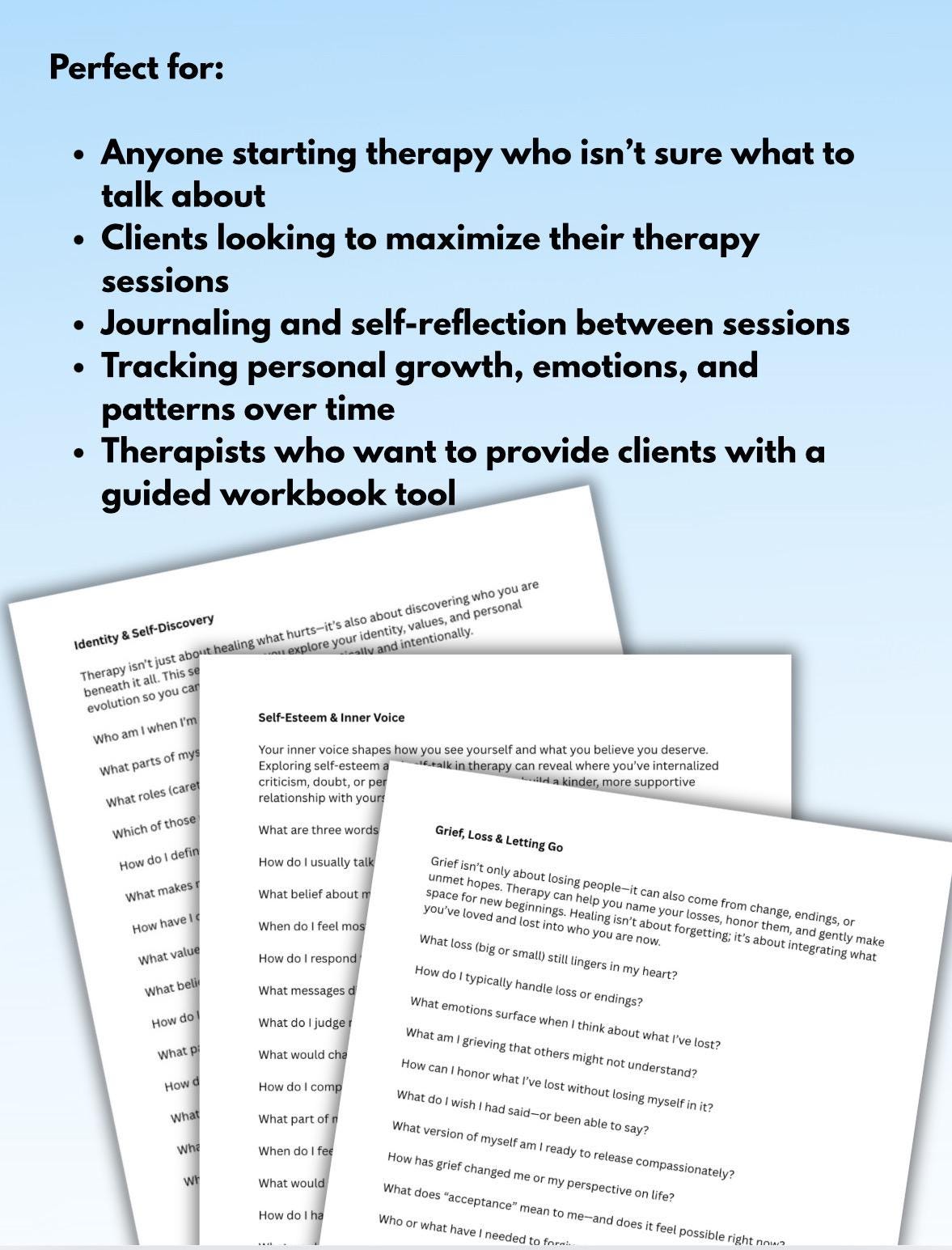 Therapy Session Preparation Things to Talk About 150+ Prompts & Reflection Questions for Self-Discovery