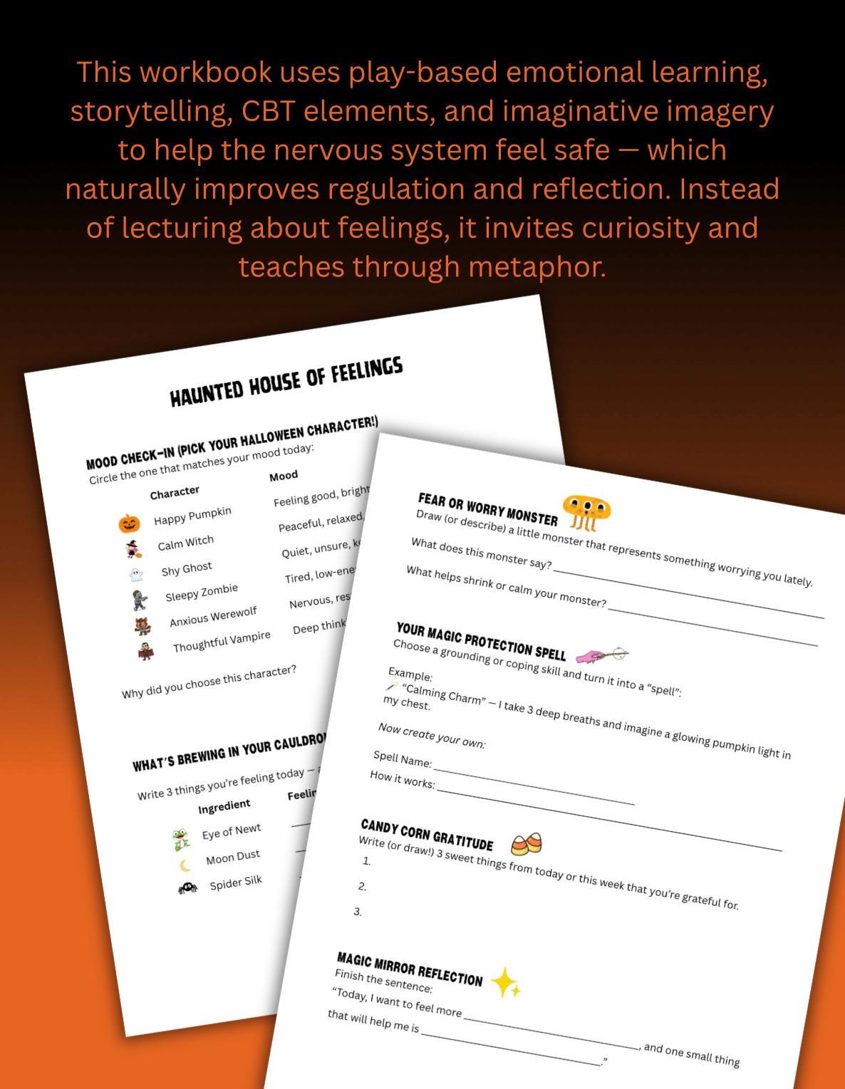 Halloween Mental Health Workbook: Kids Anxiety, Coping Skills (PDF)