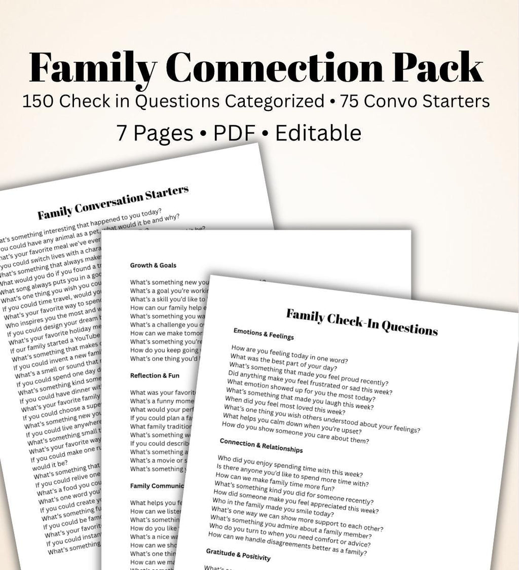 Family Connection Pack, Conversation Starters (Digital Download)