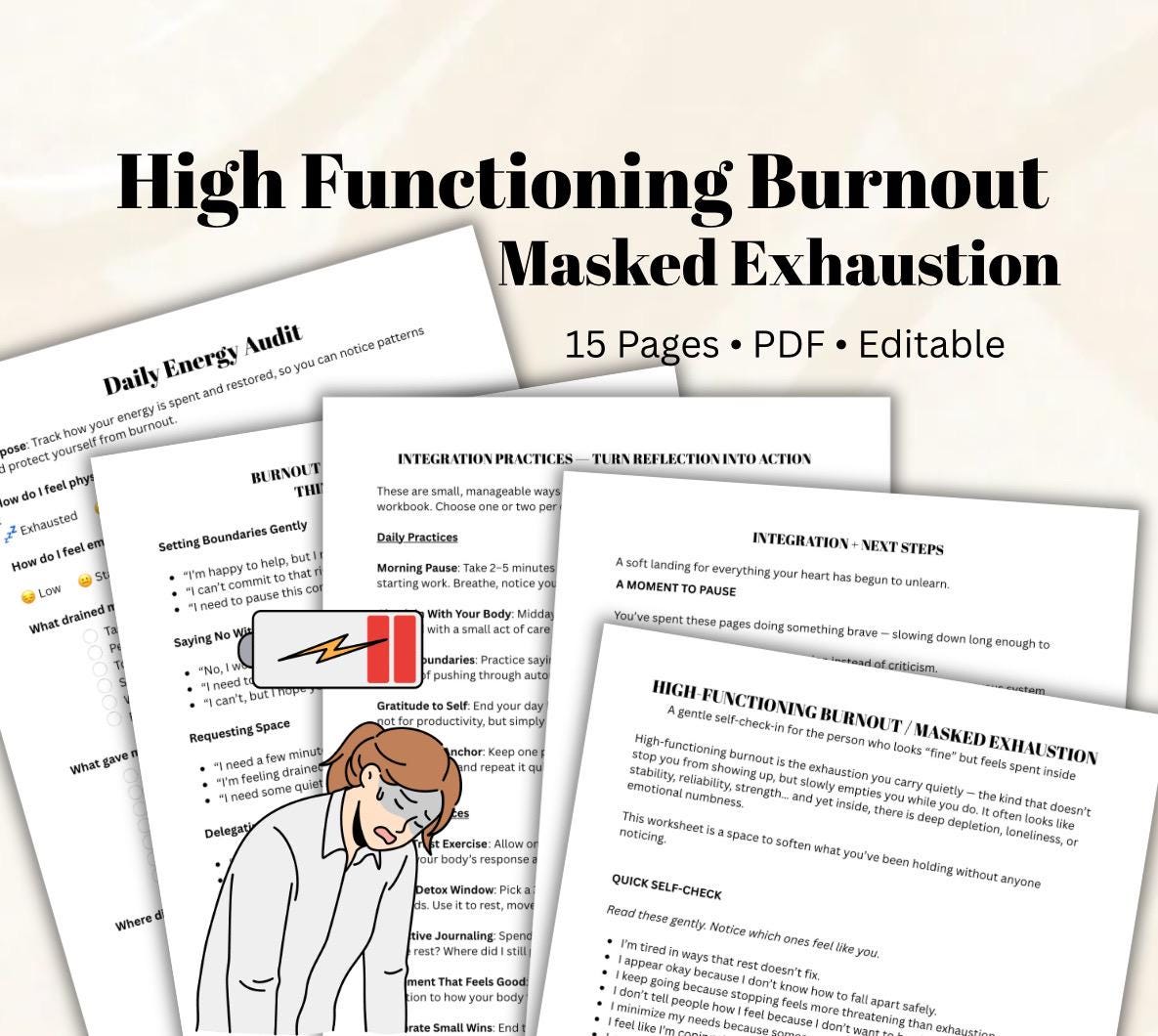 Burnout Recovery Workbook | Stress Relief Journal (PDF)
