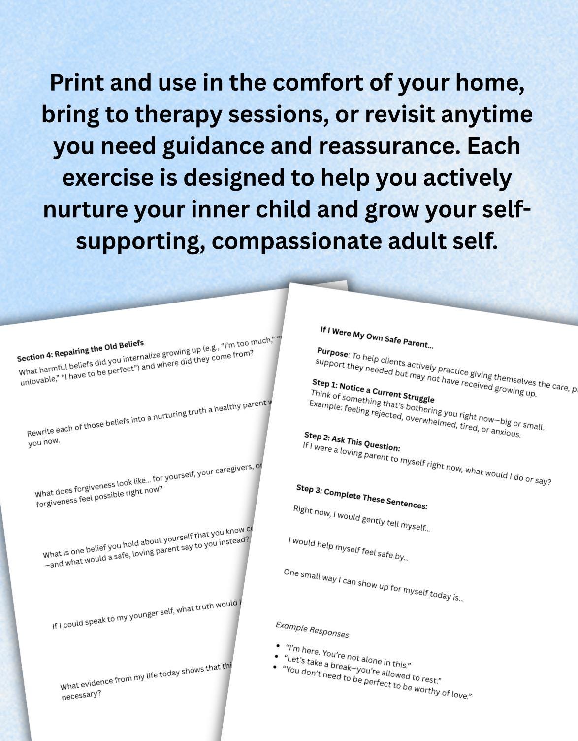 Inner Child Healing Worksheet: Reparenting the Self (PDF)