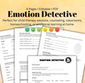 Emotion Detective Worksheet: Fun Therapy Tool for Kids (PDF)