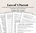 Loss of Parent Grief Journal, Guided Workbook (PDF)