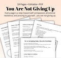 You Are Not Giving Up Mental Health Worksheet for Burnout, Depression Support Gentle Motivation Therapy Printable PDF