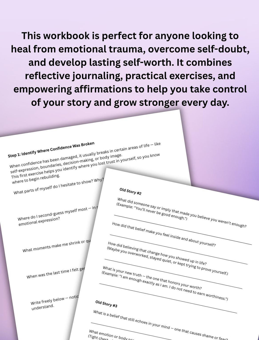 Confidence Workbook: Self-Esteem Journal, Emotional Healing (PDF)