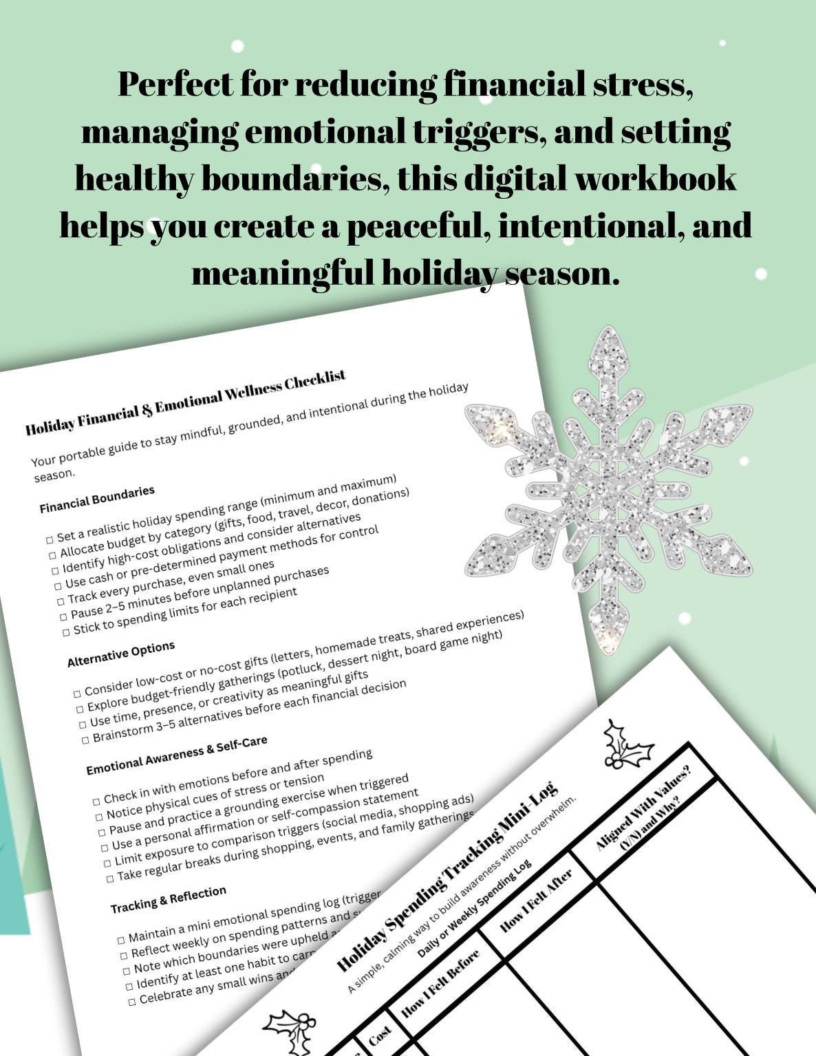 Holiday Financial & Emotional Wellness Workbook, Reduce Stress (PDF)