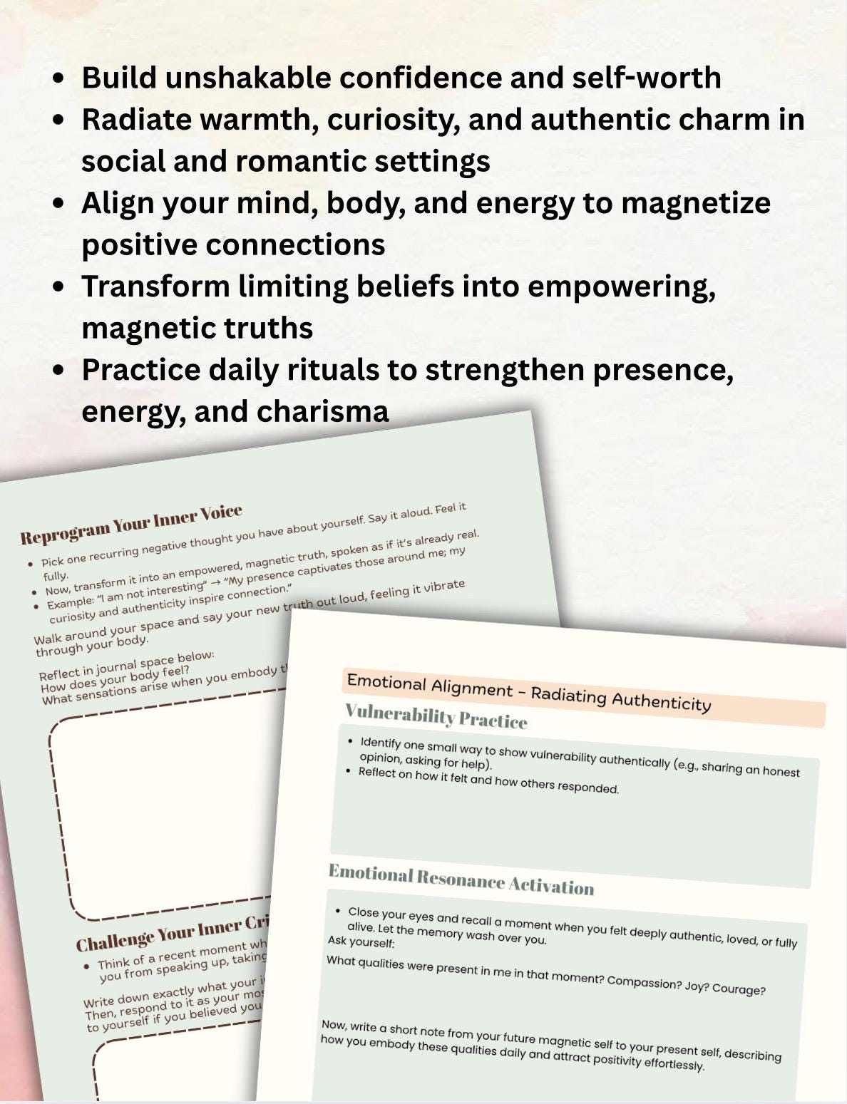 Become Magnetic Workbook Confidence, Charisma & Social Skills Guide for Adults, Therapists Coaches, Digital Download