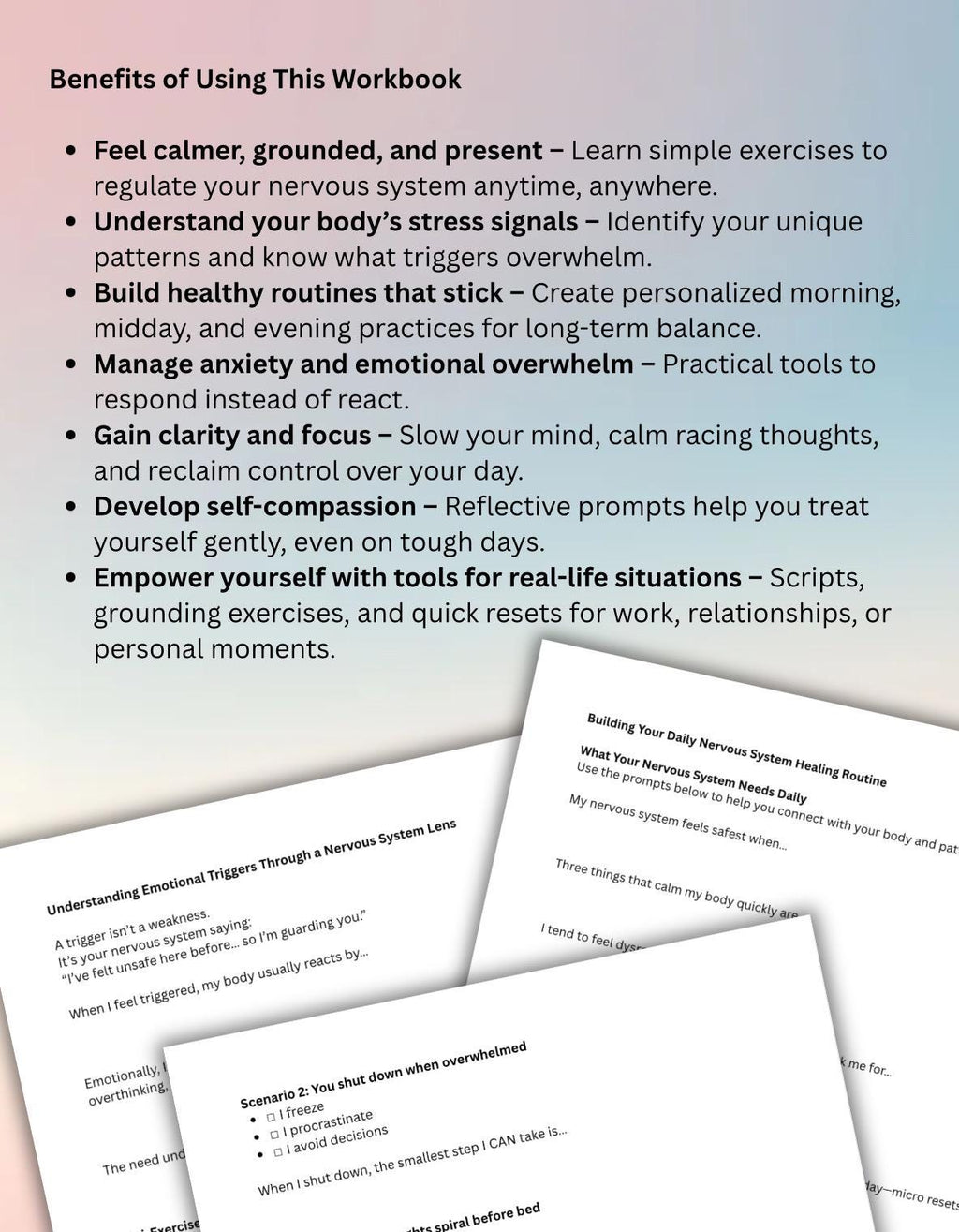 The Regulated Self Nervous System Recovery Toolkit Digital Workbook for Stress Relief, Emotional Regulation Mindfulness