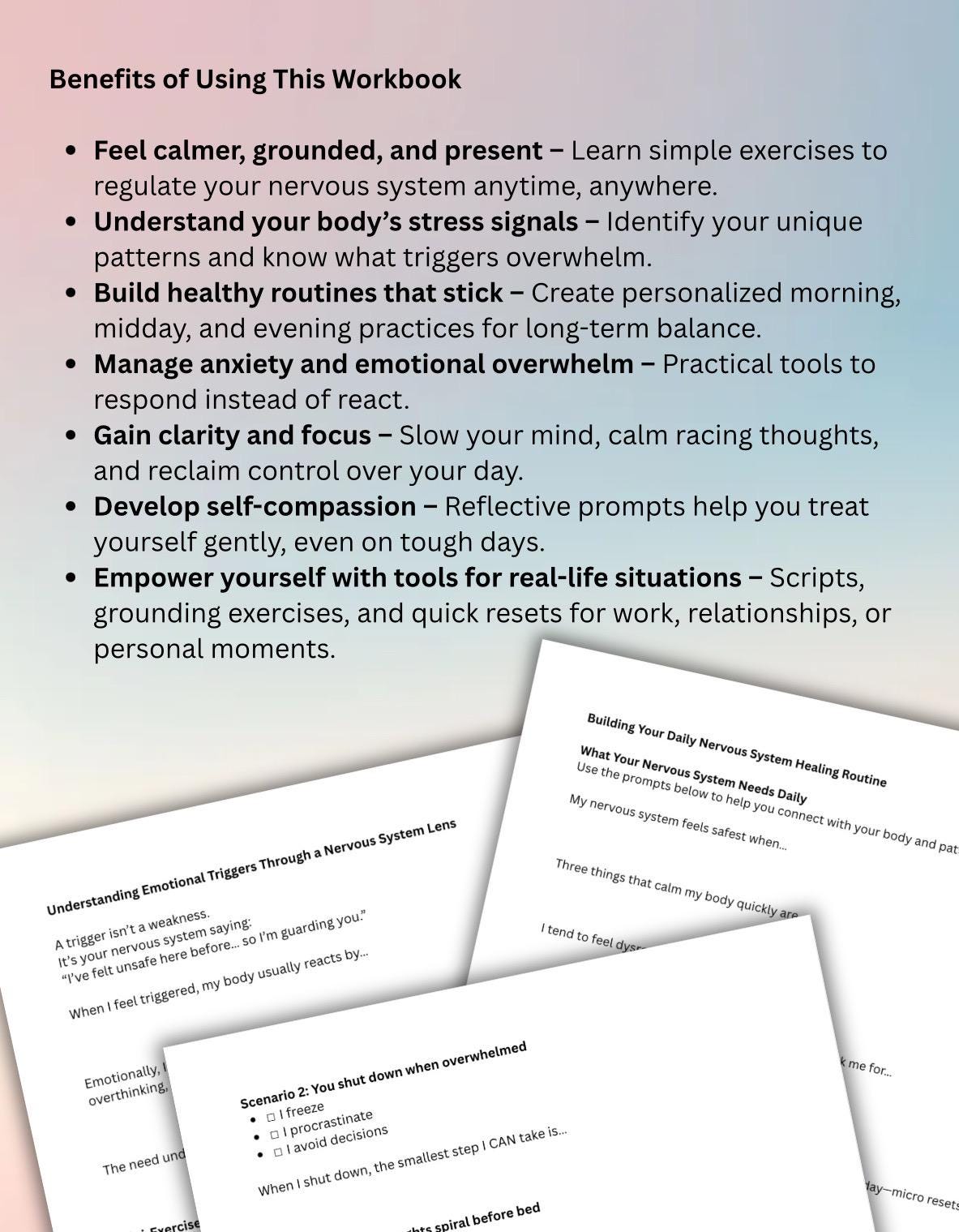 The Regulated Self Nervous System Recovery Toolkit Digital Workbook for Stress Relief, Emotional Regulation Mindfulness