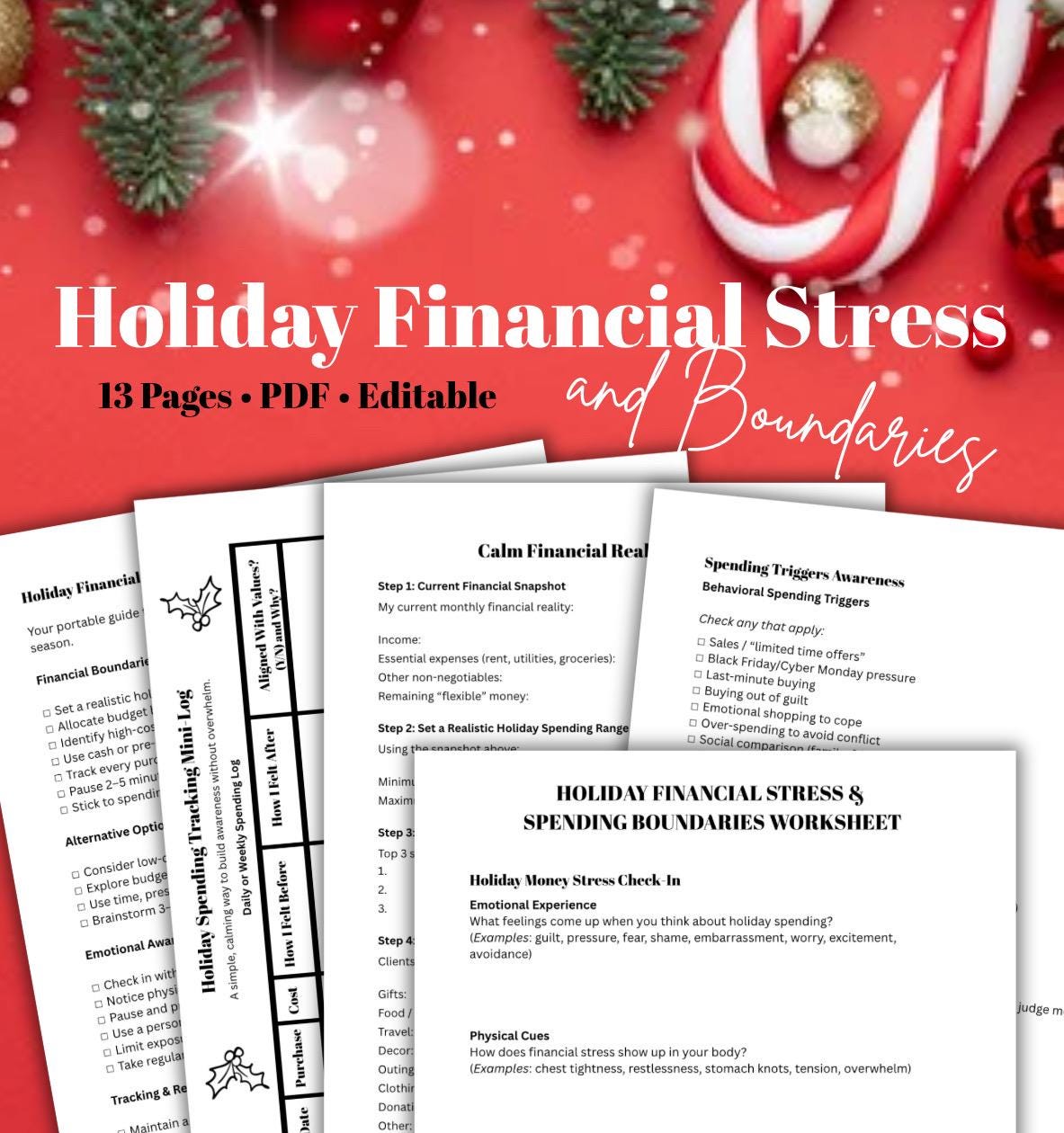 Holiday Financial & Emotional Wellness Workbook, Reduce Stress (PDF)