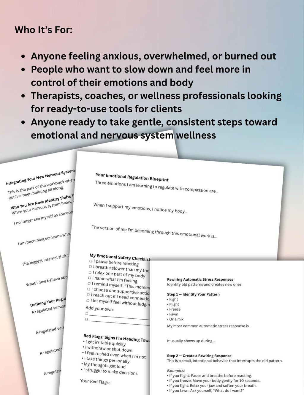 The Regulated Self Nervous System Recovery Toolkit Digital Workbook for Stress Relief, Emotional Regulation Mindfulness