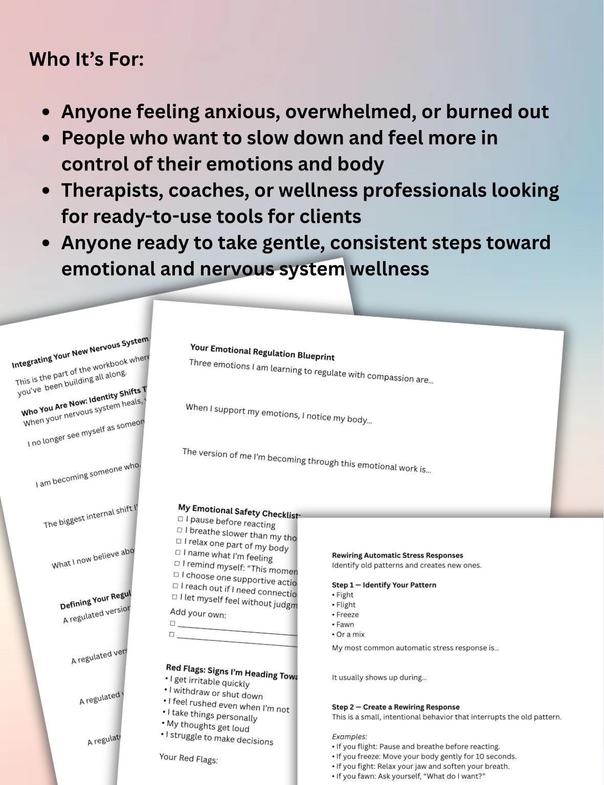 The Regulated Self Nervous System Recovery Toolkit Digital Workbook for Stress Relief, Emotional Regulation Mindfulness