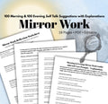 Mirror Work Bundle Digital Self-Care  Therapist Pack Affirmations, Self-Healing, Emotional Regulation, Printable Worksheet