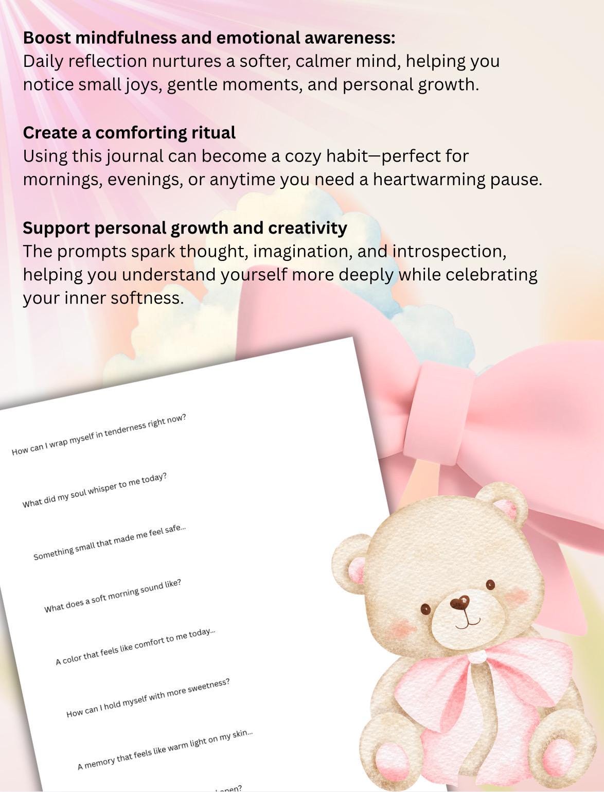 Soft Girl Journal Prompts: Self-Love, Mindfulness (Digital Download)