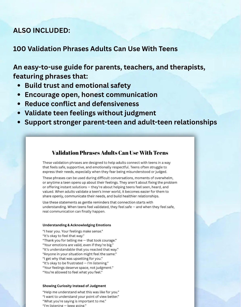 Teen Worksheet: Parenting Teens Communication Mental Health (Printable PDF) What I Wish Adults Understood