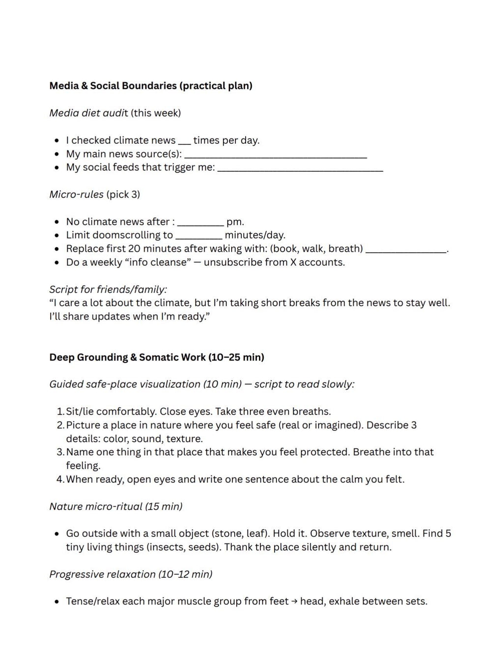 Eco-Anxiety Toolkit Mental Health & Climate Change Coping Workbook