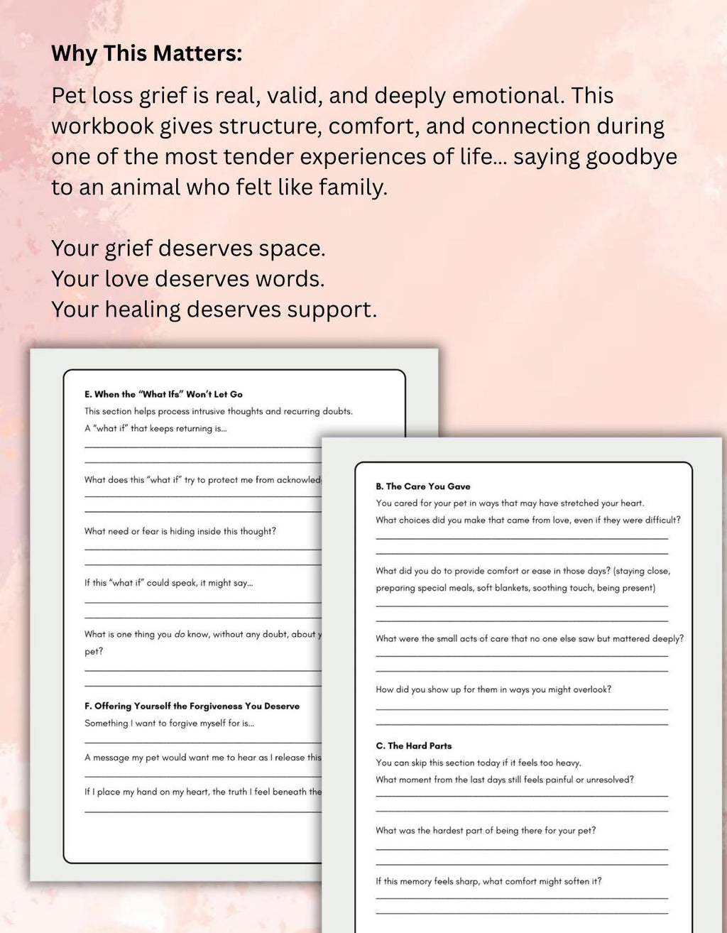 Pet Loss Grief Journal: Healing Workbook & Memory Keepsake (Digital Download)