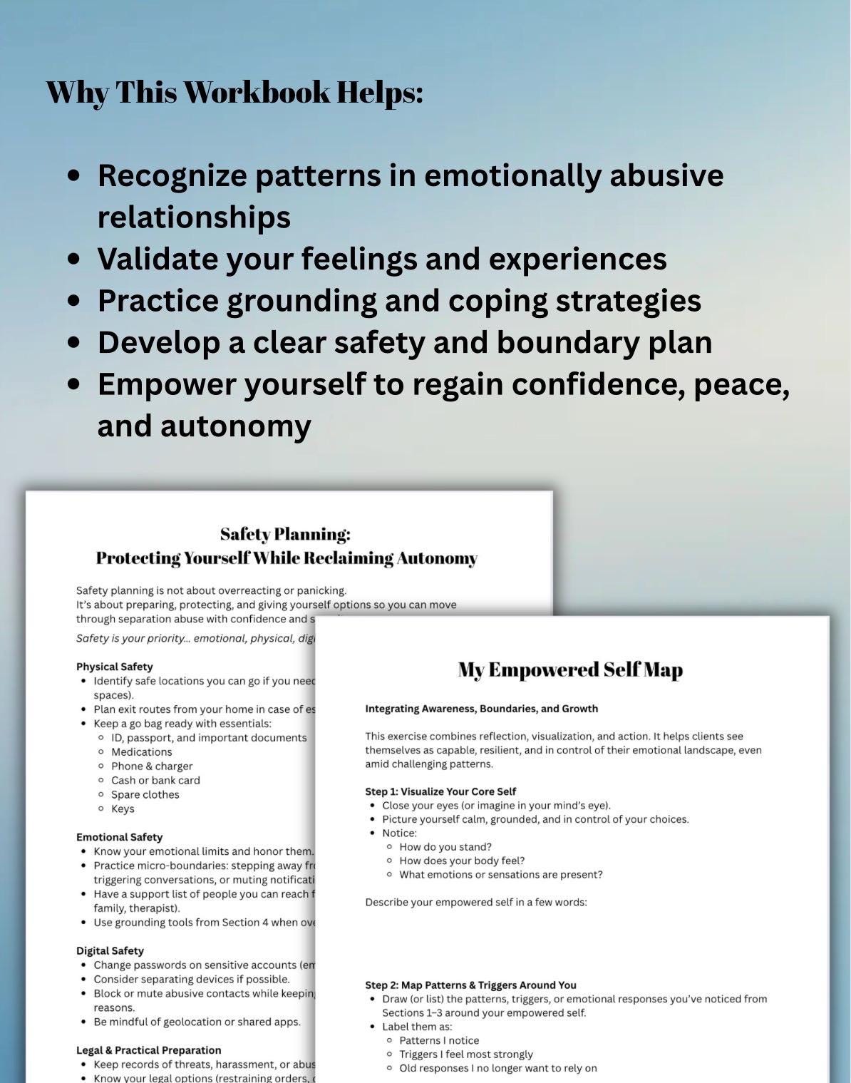 Separation Abuse Worksheet Emotional Healing, Boundary Setting & Coping Workbook Domestic Abusive Relationship Emotional Abuse Recovery