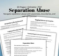 Separation Abuse Worksheet Emotional Healing, Boundary Setting & Coping Workbook Domestic Abusive Relationship Emotional Abuse Recovery