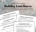 Holiday Loneliness Worksheet: Mental Health Prompts, Self-Care (PDF)