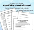 Teen Worksheet: Parenting Teens Communication Mental Health (Printable PDF) What I Wish Adults Understood
